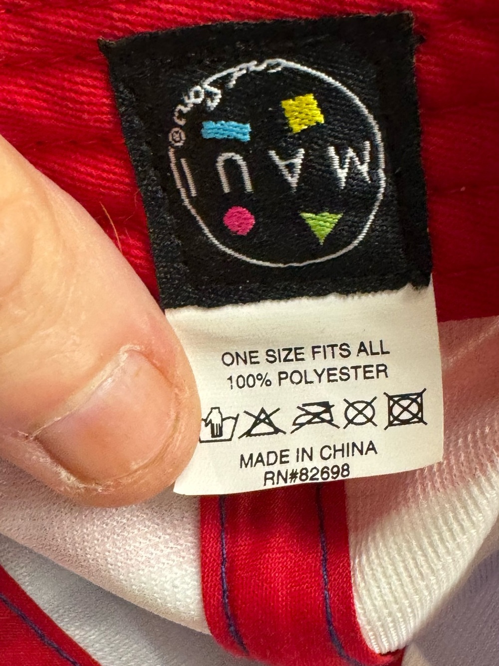 Maui and Sons Red White Blue Cap Hat with Colorful Logo Patch ‘MARICA on inside - Picture 2 of 3